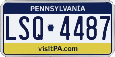 PA license plate LSQ4487