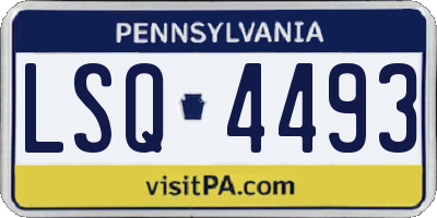 PA license plate LSQ4493