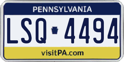 PA license plate LSQ4494