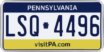 PA license plate LSQ4496