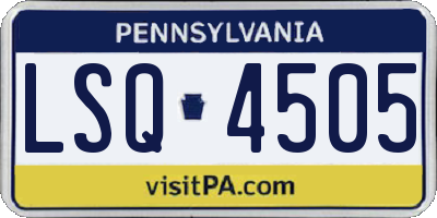 PA license plate LSQ4505