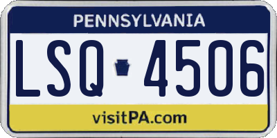 PA license plate LSQ4506