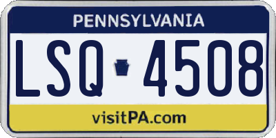 PA license plate LSQ4508