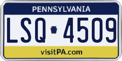 PA license plate LSQ4509