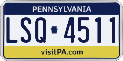 PA license plate LSQ4511