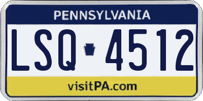 PA license plate LSQ4512