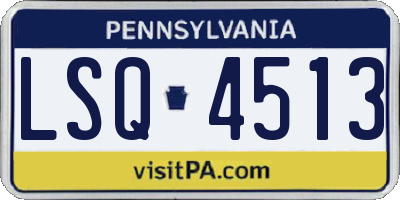PA license plate LSQ4513