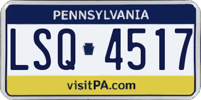 PA license plate LSQ4517