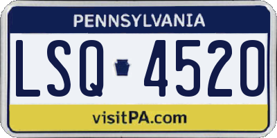PA license plate LSQ4520
