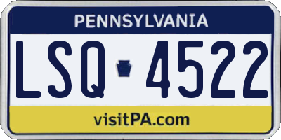 PA license plate LSQ4522