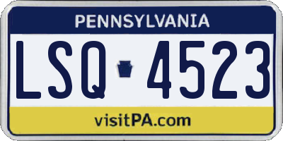 PA license plate LSQ4523