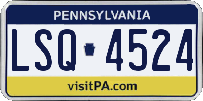 PA license plate LSQ4524