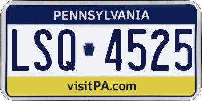 PA license plate LSQ4525