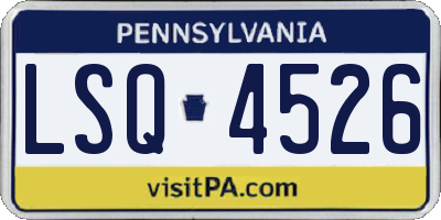 PA license plate LSQ4526