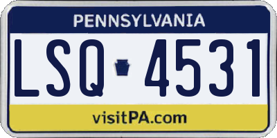 PA license plate LSQ4531