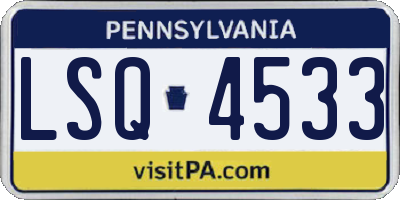 PA license plate LSQ4533