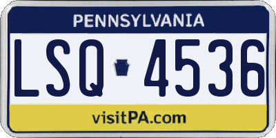 PA license plate LSQ4536