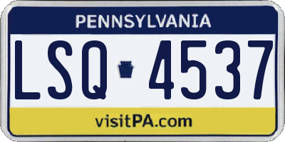 PA license plate LSQ4537