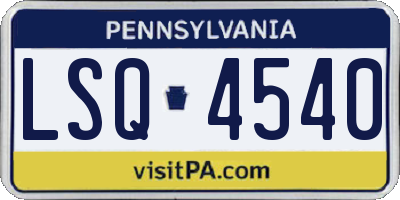 PA license plate LSQ4540