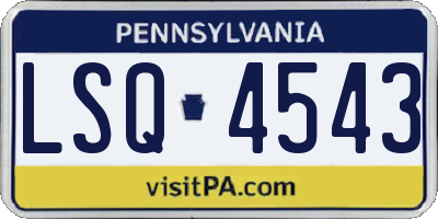 PA license plate LSQ4543