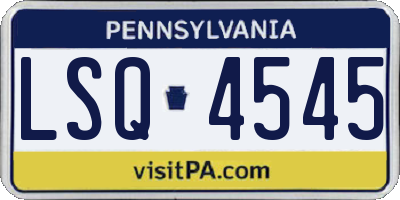 PA license plate LSQ4545