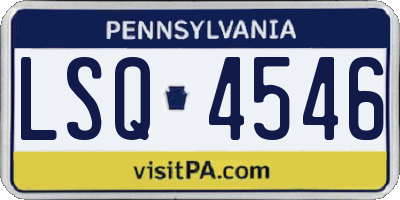 PA license plate LSQ4546
