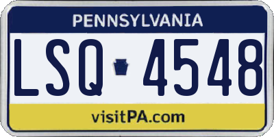 PA license plate LSQ4548