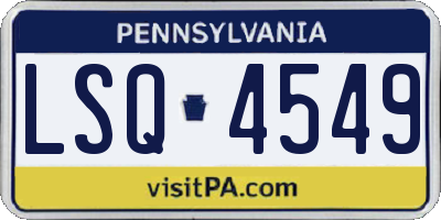 PA license plate LSQ4549