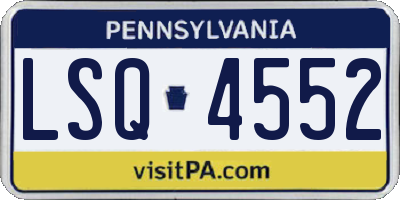 PA license plate LSQ4552
