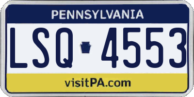PA license plate LSQ4553
