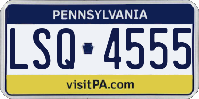 PA license plate LSQ4555