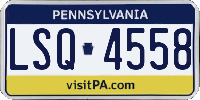 PA license plate LSQ4558