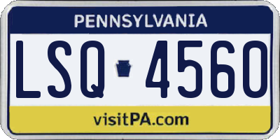 PA license plate LSQ4560