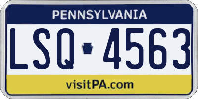 PA license plate LSQ4563