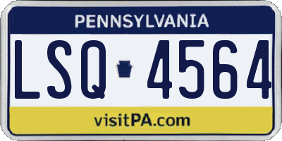 PA license plate LSQ4564