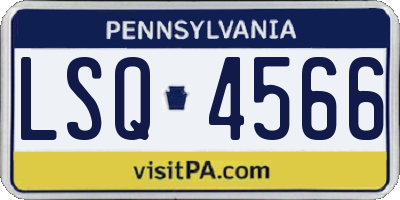 PA license plate LSQ4566