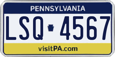 PA license plate LSQ4567