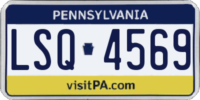 PA license plate LSQ4569