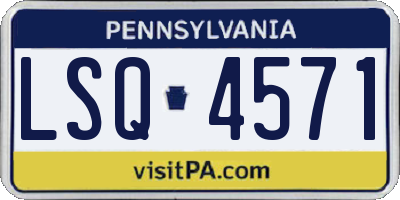 PA license plate LSQ4571