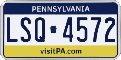 PA license plate LSQ4572