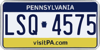 PA license plate LSQ4575