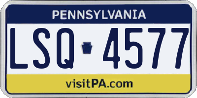 PA license plate LSQ4577