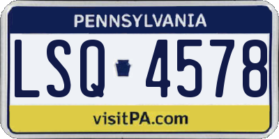 PA license plate LSQ4578