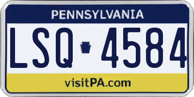 PA license plate LSQ4584