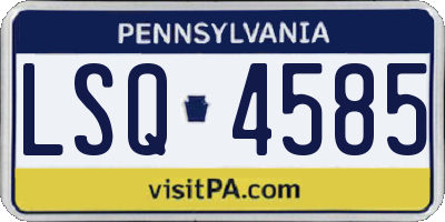 PA license plate LSQ4585