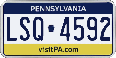 PA license plate LSQ4592