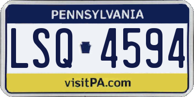 PA license plate LSQ4594