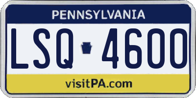 PA license plate LSQ4600
