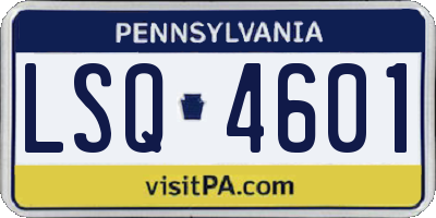 PA license plate LSQ4601