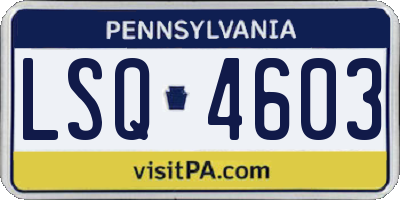 PA license plate LSQ4603